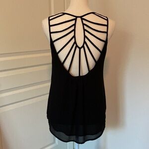 Naked Zebra top, cut out, black, size M